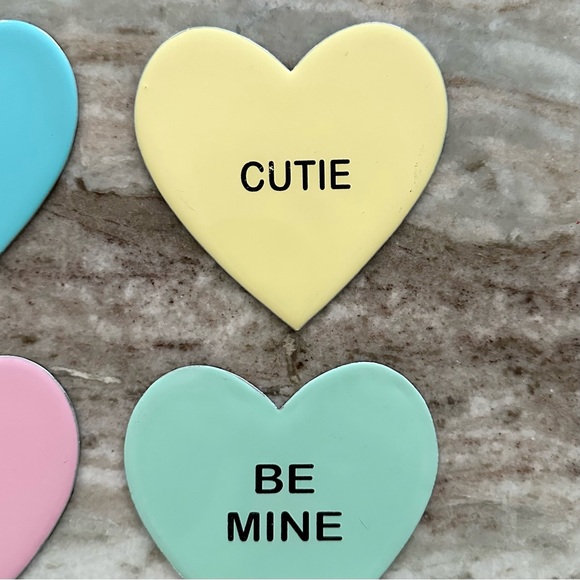 Conversation Hearts Coaster Set - Valentines Day - Picture 3 of 10